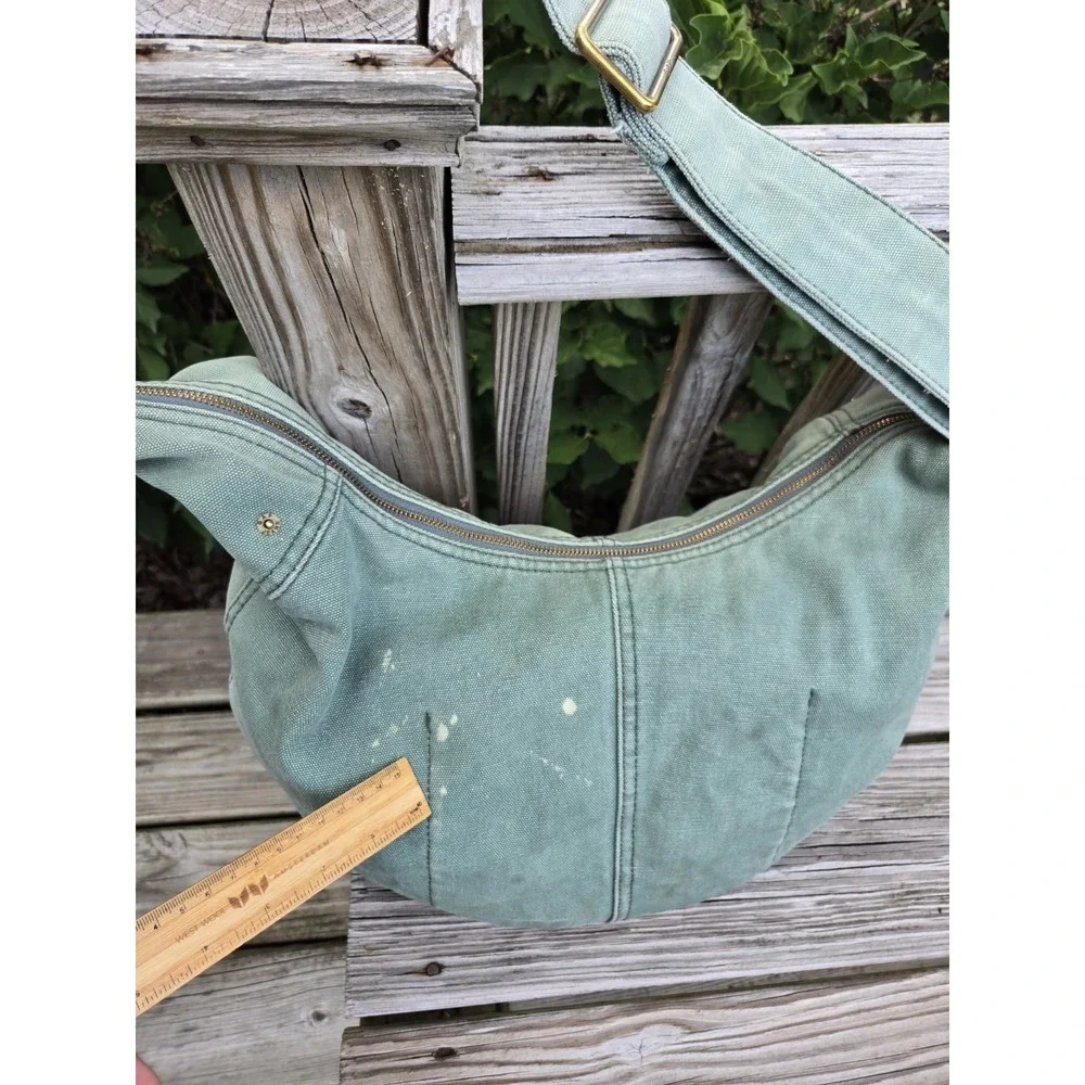 Vintage GAP Y2K Crossbody Shoulder Adjustable Denim Light Green Bag Gorpcore‎